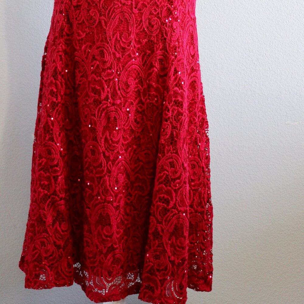Liz Claiborne Sequin Lace Mesh Dress Lined Size 10 - Picture 9 of 9